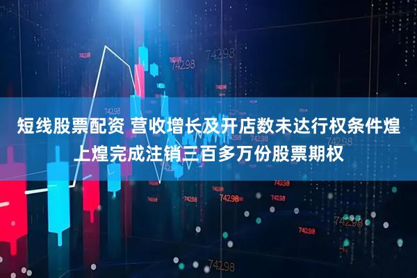 短线股票配资 营收增长及开店数未达行权条件煌上煌完成注销三百多万份股票期权