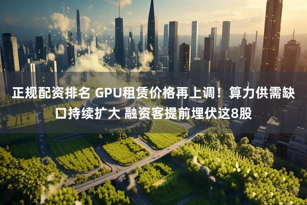 正规配资排名 GPU租赁价格再上调！算力供需缺口持续扩大 融资客提前埋伏这8股